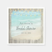 Serviette En Papier Plage Océan Rustic Wood Fête des mariées (Devant)