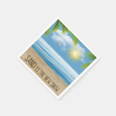 Serviette En Papier Plage Océanique Avec Franges De Palmiers (Coin)