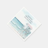 Serviette En Papier Plage océanique Mariage sur la côte (Coin)