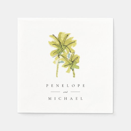 Serviette En Papier Plage Palm Trees Tropical Mariage Napkins (Devant)