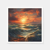 Serviette En Papier Plage panoramique Coucher de soleil Golden Nature (Devant)