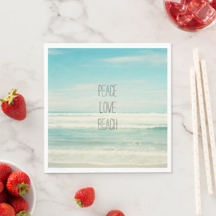 Serviette En Papier Plage Peace Love
