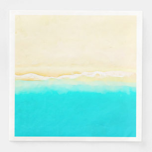 Serviette En Papier Plage Plage Plage Plutôt Turquoise Océan Plage Thè