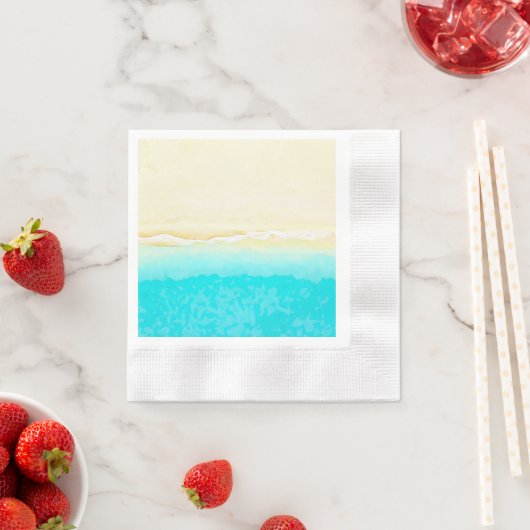 Serviette En Papier Plage Plage Plage Plutôt Turquoise Océan Plage Thè (En situation)