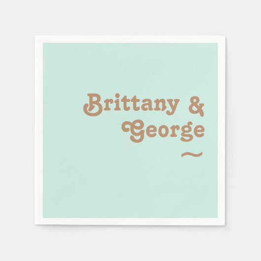 Serviette En Papier Plage Retro | Napkins Mariage Aqua (Devant)
