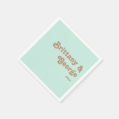 Serviette En Papier Plage Retro | Napkins Mariage Aqua (Coin)