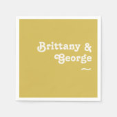 Serviette En Papier Plage Retro | Napkins Mariage or (Devant)
