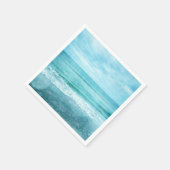Serviette En Papier Plage Retro - Océan côtier Aquarelle bleu Turquois (Coin)