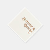 Serviette En Papier Plage Retro | Serviettes de Mariage ivoire (Coin)