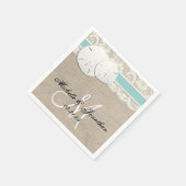 Serviette En Papier Plage Rustique Burlap Mariage dentelle Napkin (Coin)