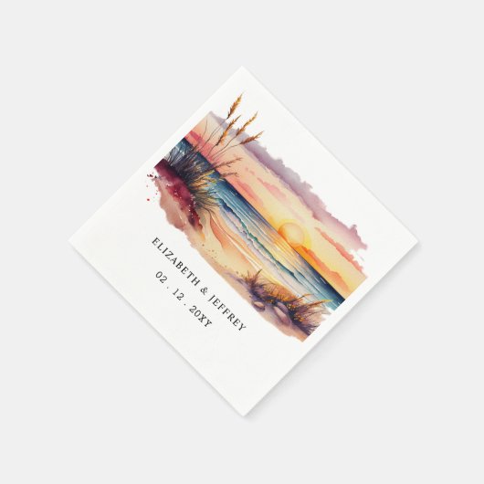 Serviette En Papier Plage Rustique Sunset (Coin)