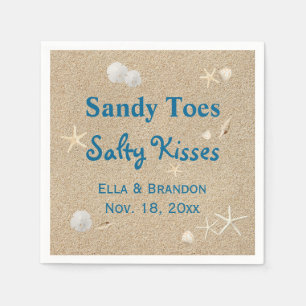 Serviette En Papier Plage Sandy Toes Salty Baisers Mariage Napkin
