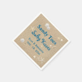 Serviette En Papier Plage Sandy Toes Salty Baisers Mariage Napkin (Coin)