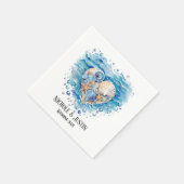 Serviette En Papier Plage Scène Starfish Mariage (Coin)