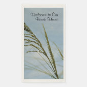 Serviette En Papier Plage Seagrass bleu et vert personnalisable (Devant)