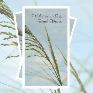 Serviette En Papier Plage Seagrass bleu et vert personnalisable