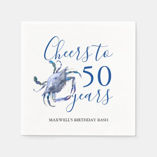 Serviette En Papier Plage Thème 50e Anniversaire Cocktail Serviettes (Devant)