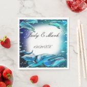 Serviette En Papier Plage thème Dauphin papier Mariage Napkin (En situation)