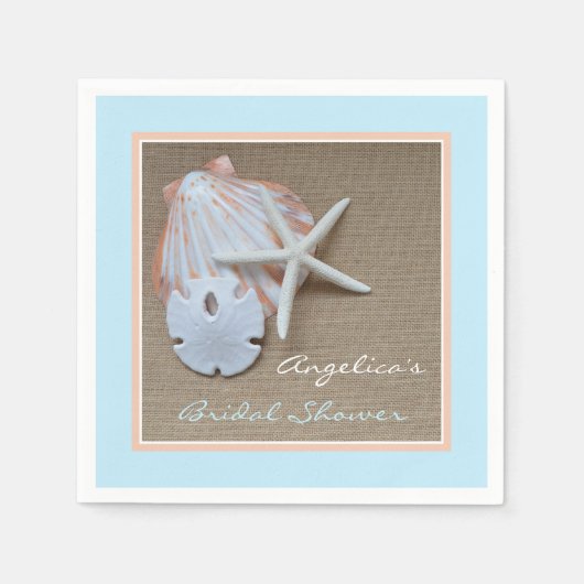 Serviette En Papier Plage Thème Fête des mariées Papier (Devant)