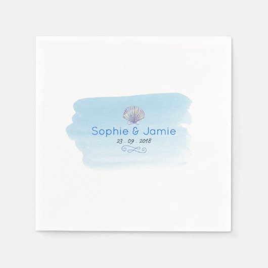 Serviette En Papier Plage thème Mariage Papier (Devant)