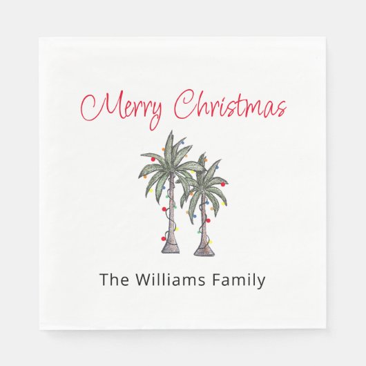 Serviette En Papier Plage Tropical Joyeux Palm Trees (Devant)