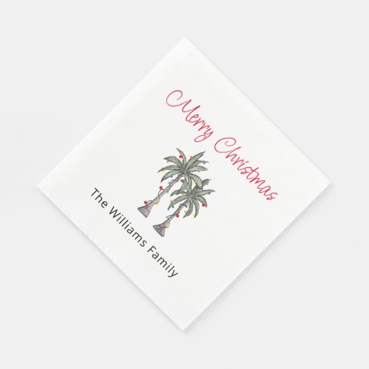 Serviette En Papier Plage Tropical Joyeux Palm Trees (Coin)