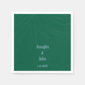 Serviette En Papier Plage Tropical Palm Leaf Mariage Vert Dusty Bleu (Devant)