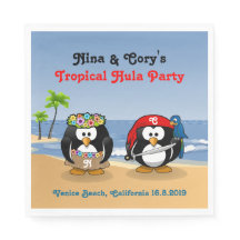 Plage Tropical Penguins Couple Hula Pirate Island