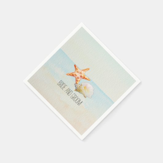 Serviette En Papier Plage tropicale avec Starfish et Conch (Coin)