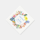 Serviette En Papier Plage tropicale de l'île Floral (Coin)