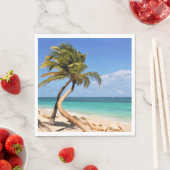 Serviette En Papier Plage Tropicale Et Palmier (En situation)