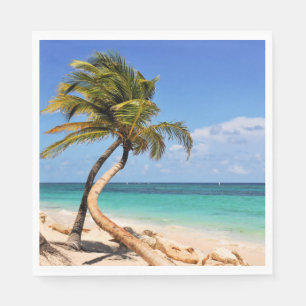 Serviette En Papier Plage Tropicale Et Palmier