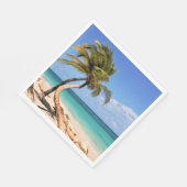 Serviette En Papier Plage Tropicale Et Palmier (Coin)