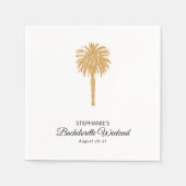 Serviette En Papier Plage Tropicale Gold Palm Destination Bachelorette (Devant)