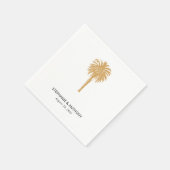 Serviette En Papier Plage tropicale Gold Palm Tree Destination Mariage (Coin)