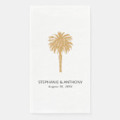Serviette En Papier Plage tropicale Gold Palm Tree Destination Mariage (Devant)