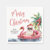 Serviette En Papier Plage tropicale Joyeux Noël (Devant)