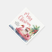 Serviette En Papier Plage tropicale Joyeux Noël (Coin)