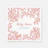 Serviette En Papier Plage tropicale Mariage Elégant Coral Reef (Devant)