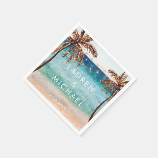 Serviette En Papier plage tropicale mariage serviettes (Coin)