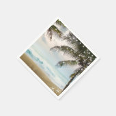 Serviette En Papier Plage tropicale Océan Palm Trees & Lumières Mariag (Coin)