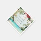Serviette En Papier Plage tropicale Palm floral | Napkins Mariage (Coin)