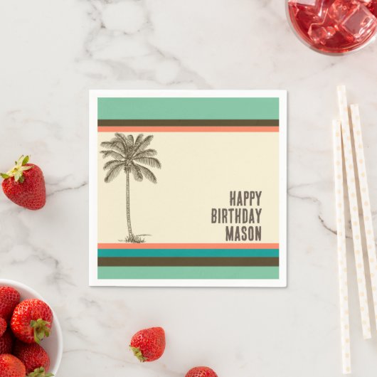 Serviette En Papier Plage tropicale Palm Tree Papier Napkin (En situation)