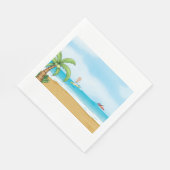 Serviette En Papier Plage tropicale Plage amusante Été Océan (Coin)