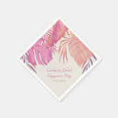 Serviette En Papier Plage tropicale rose (Coin)