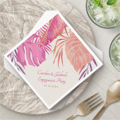 Serviette En Papier Plage tropicale rose
