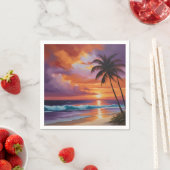 Serviette En Papier Plage tropicale Sunset Dreams (En situation)