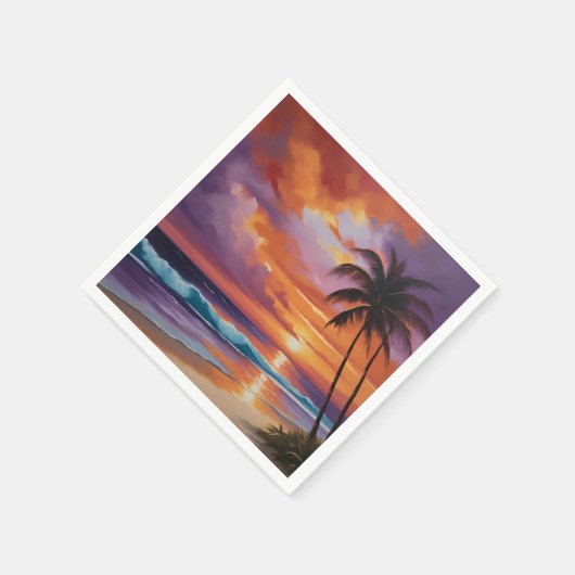 Serviette En Papier Plage tropicale Sunset Dreams (Coin)