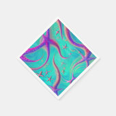 Serviette En Papier Plage turquoise et violette de Starfish (Coin)