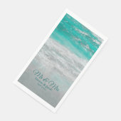 Serviette En Papier Plage Turquoise Tropical Ocean Waves Mariage (Coin)